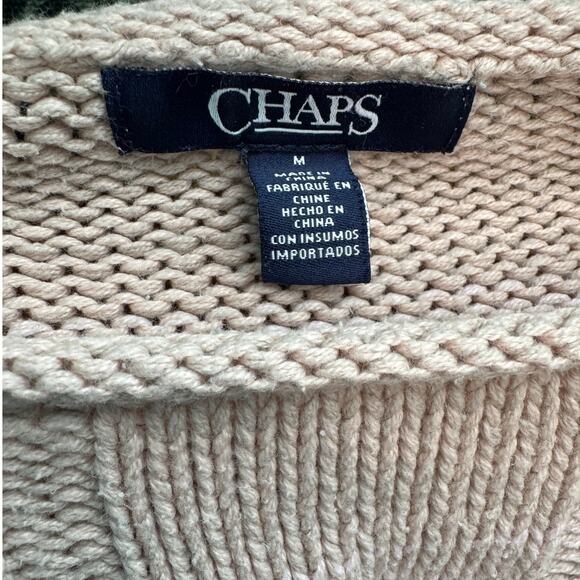 Chaps Cream Ombre Knit Long Sleeve Cable Knit Sweater Women's Medium - Picture 9 of 9